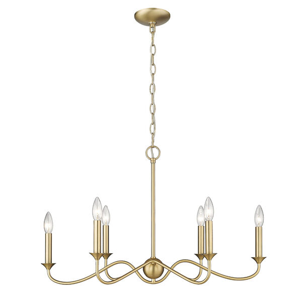 Tierney Brushed Champagne Bronze Six-Light Chandelier, image 1